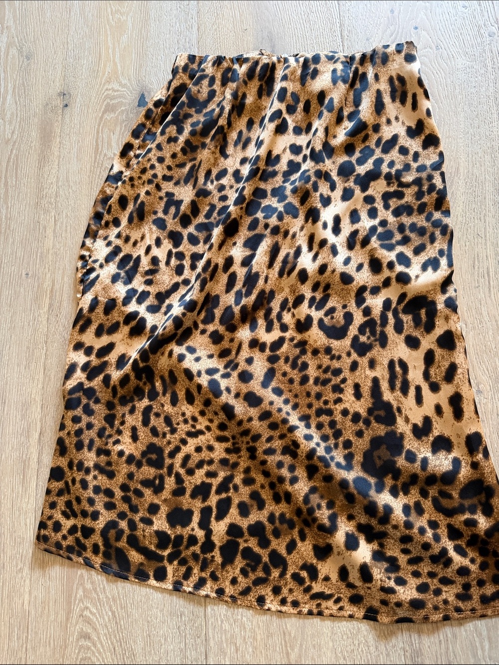 Etophe Leopard Print Slip Skirt - Brown/Black